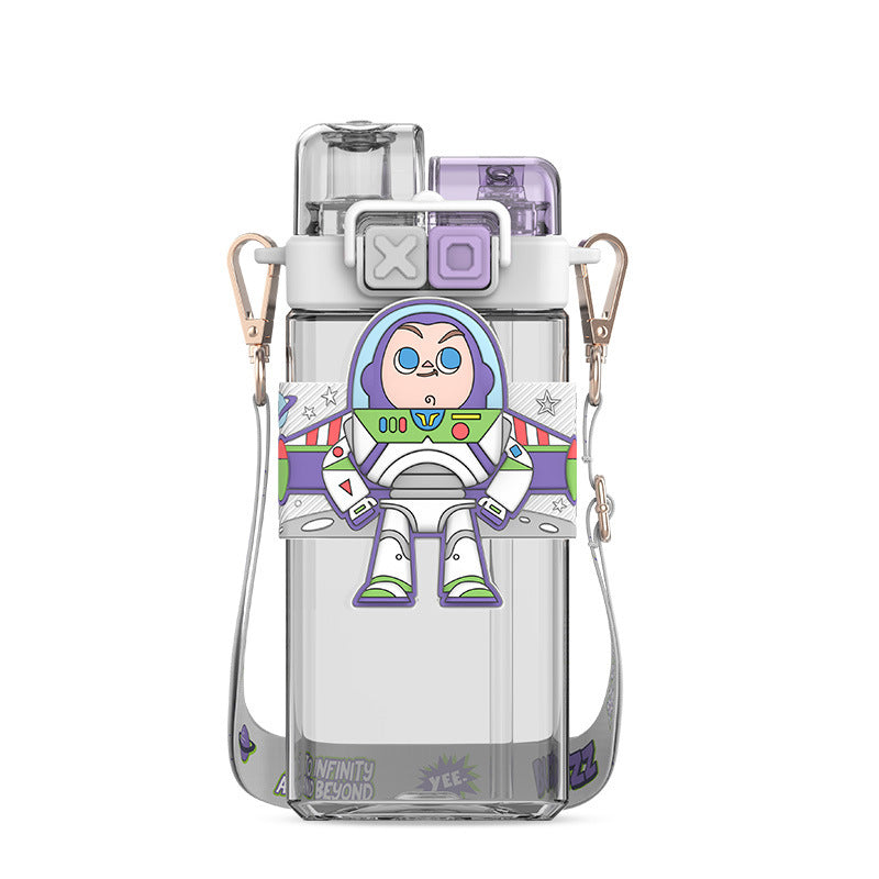 Straw Water Bottle Double Suction Nozzle Design Portable Fashion Outdoor Sports Travel Water Cup