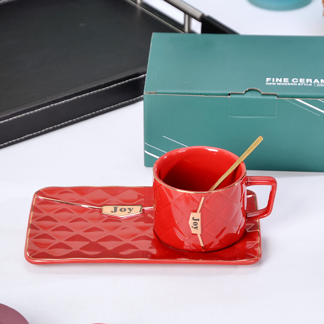 Phnom Penh Ceramic Coffee Cup and Saucer