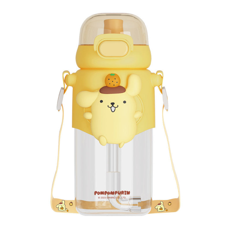 Children'S Water Bottle With Straw Summer Double Drinking Water Bottle