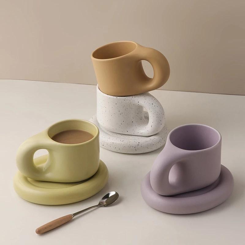 Fat Handle Creative Handmade Ceramic Mug