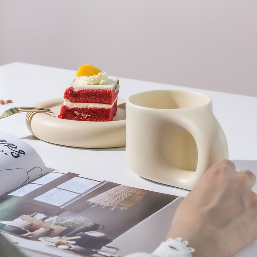 Fat Handle Creative Handmade Ceramic Mug