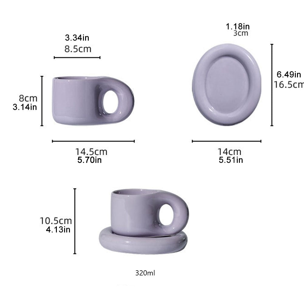 Fat Handle Creative Handmade Ceramic Mug