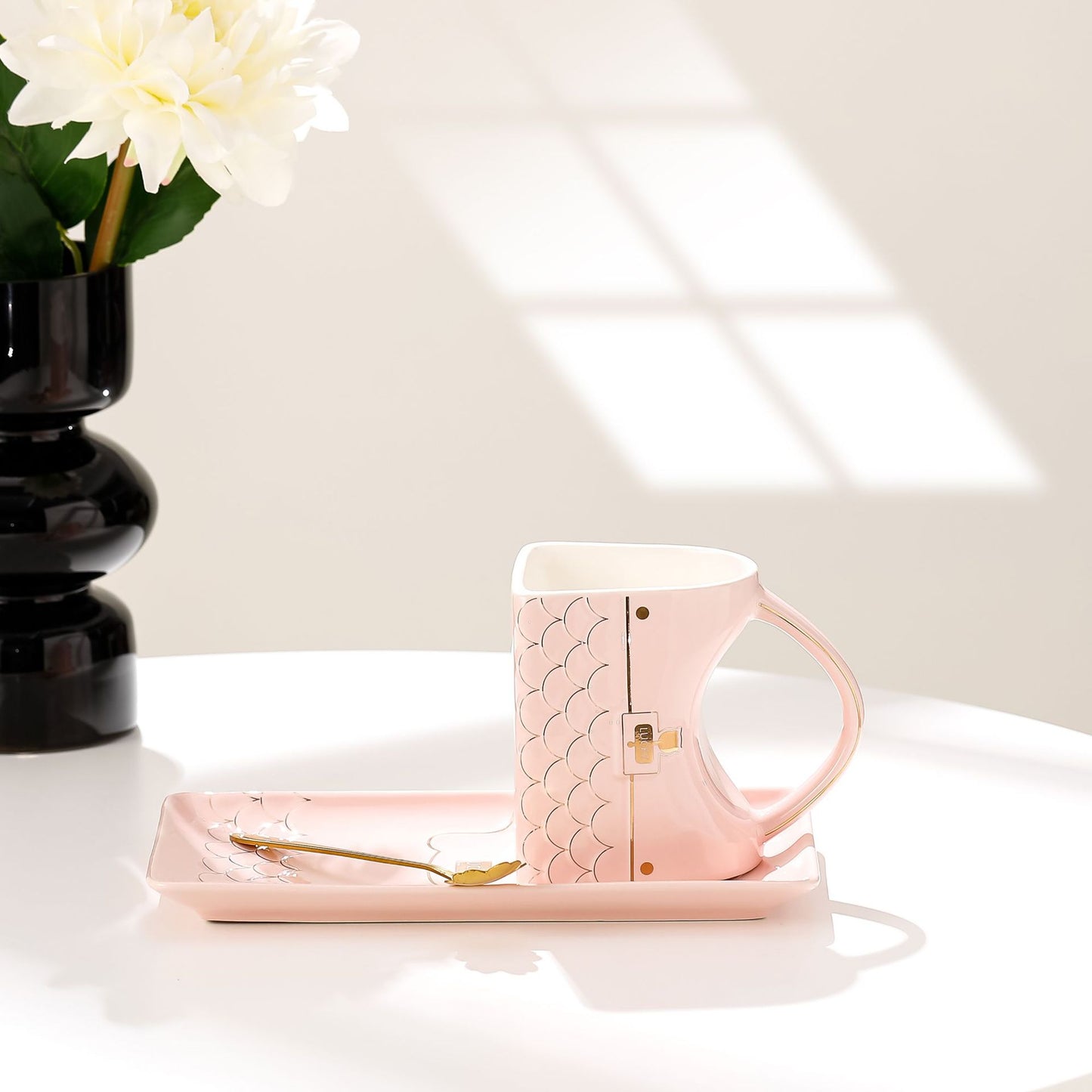 Handbag-Shaped Creative Mug (Saucer & Spoon)