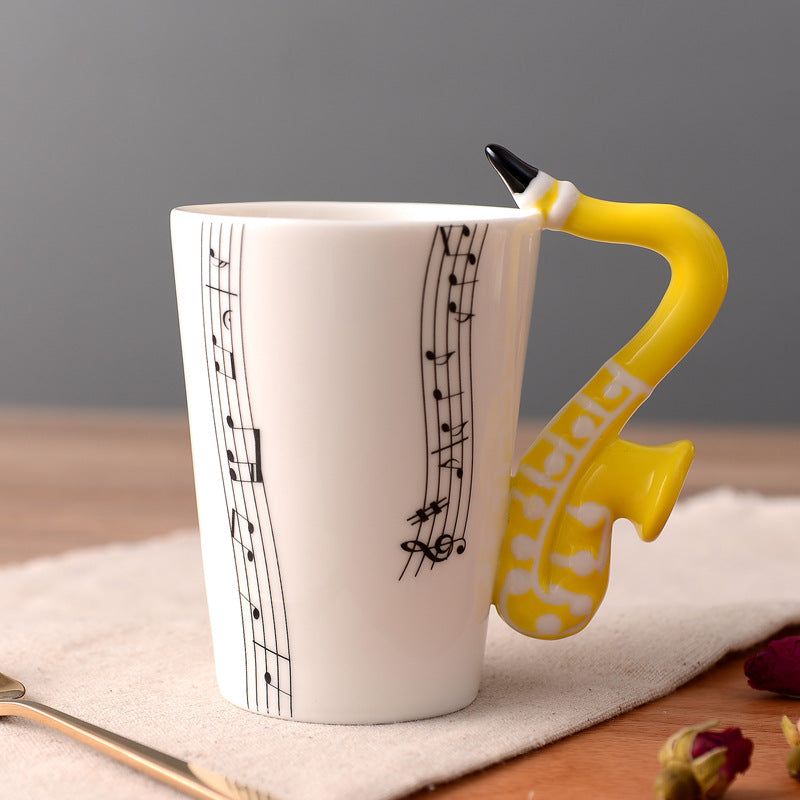 Creative Music Violin Guitar style Ceramic Mug