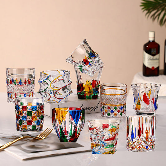 Hand Painted Crystal Glass Mug