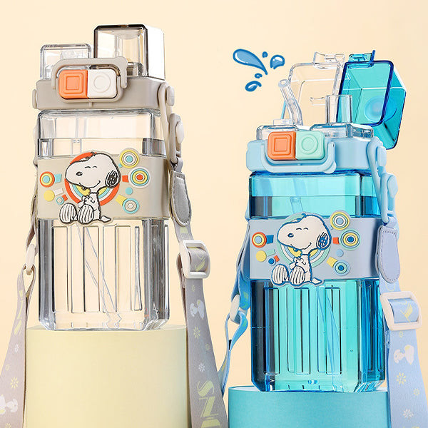 Children'S Square With Straw Cute Water Bottle Portable Outdoor Travel Water Bottle