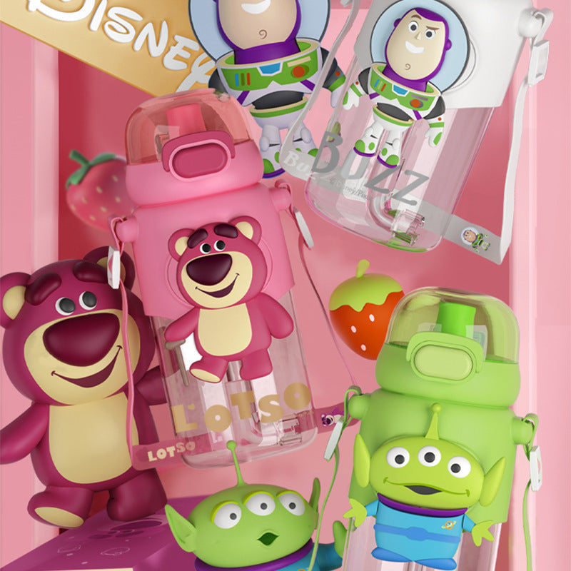 Children'S Water Bottle With Straw Summer Double Drinking Water Bottle