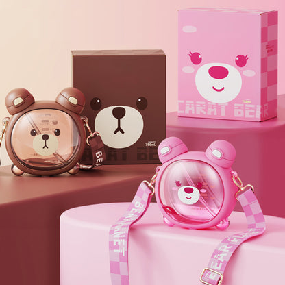 Carat Bear Double Drinking Cup Large Capacity Cute Cartoon Children’S Water Cup