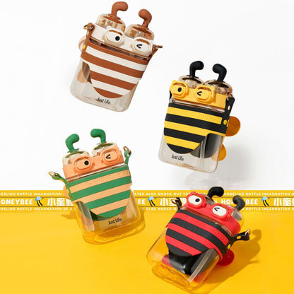 Cute Cartoon Bee Double Drinking Mouth Large Capacity Water Bottle