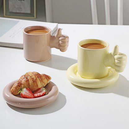 You Doing Great Mug, Thumbs Up Coffee Mug & Saucer