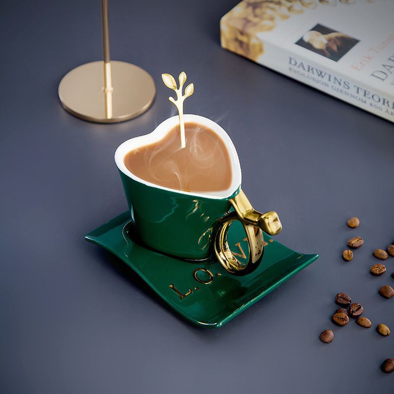 Heart Shaped Coffee Cup And Saucer