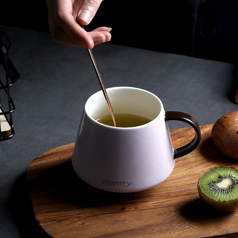 Simple Mug Ceramic Mug With Lid And Spoon
