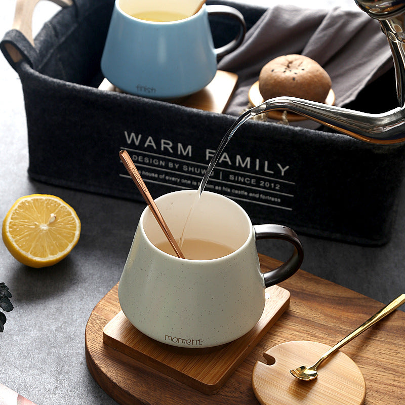 Simple Mug Ceramic Mug With Lid And Spoon