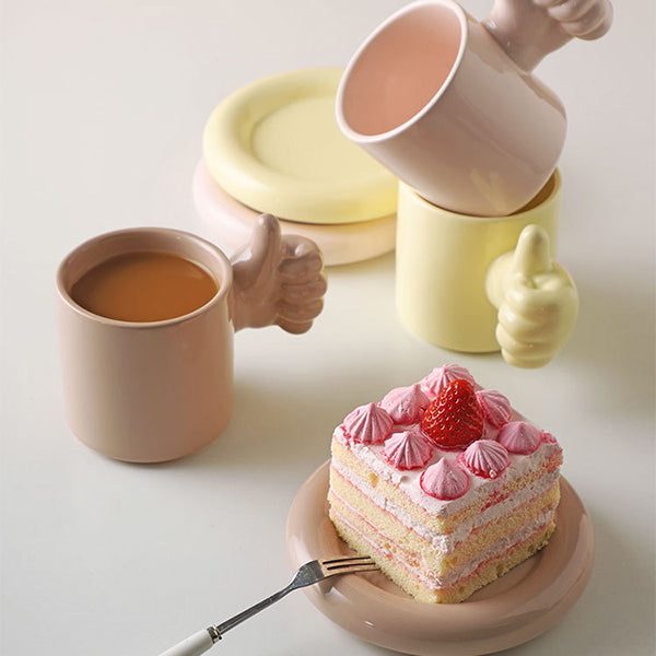 You Doing Great Mug, Thumbs Up Coffee Mug & Saucer