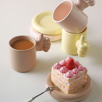 You Doing Great Mug, Thumbs Up Coffee Mug & Saucer