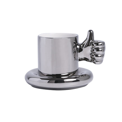 You Doing Great Mug, Thumbs Up Coffee Mug & Saucer