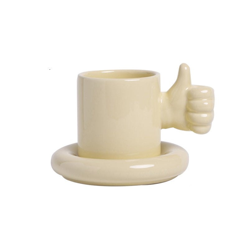 You Doing Great Mug, Thumbs Up Coffee Mug & Saucer