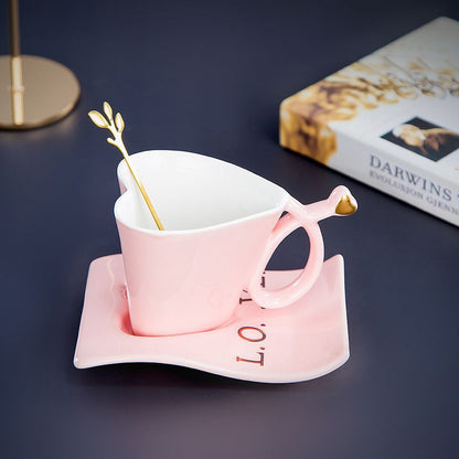 Heart Shaped Coffee Cup And Saucer