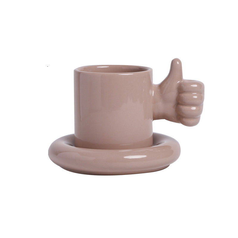 You Doing Great Mug, Thumbs Up Coffee Mug & Saucer