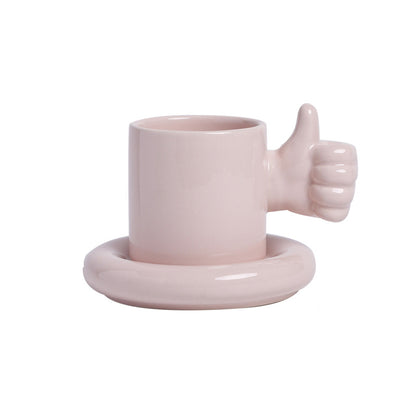 You Doing Great Mug, Thumbs Up Coffee Mug & Saucer