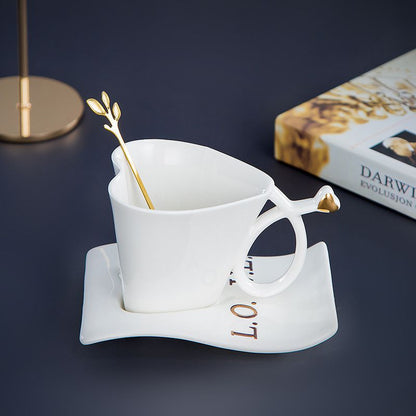 Heart Shaped Coffee Cup And Saucer
