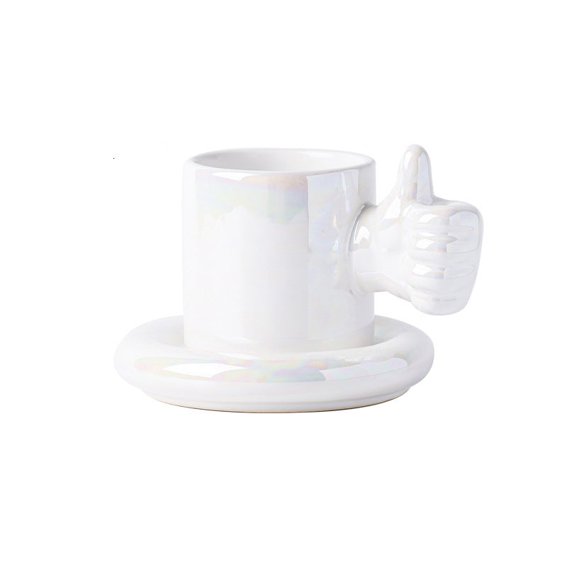 You Doing Great Mug, Thumbs Up Coffee Mug & Saucer