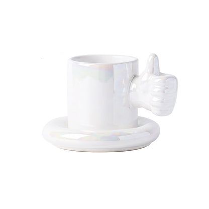 You Doing Great Mug, Thumbs Up Coffee Mug & Saucer