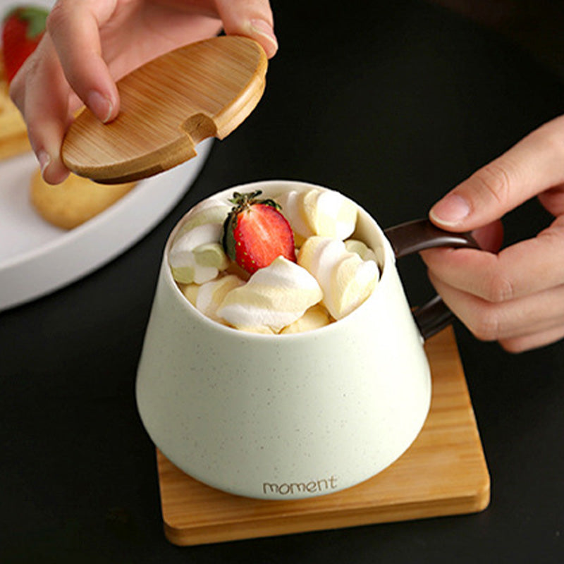 Simple Mug Ceramic Mug With Lid And Spoon
