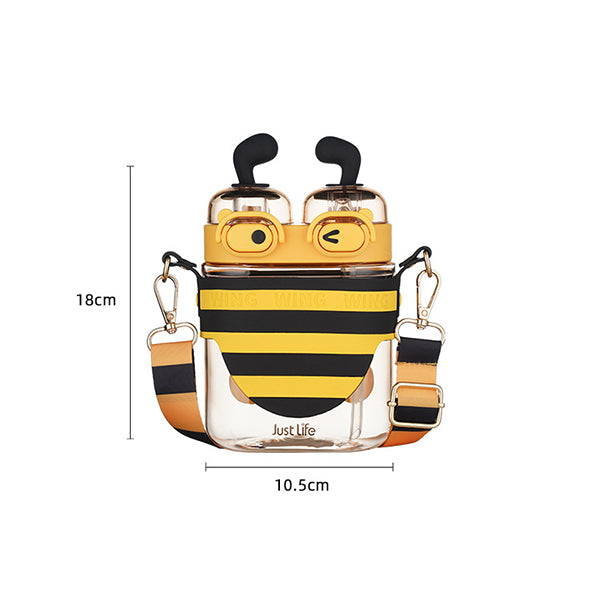 Cute Cartoon Bee Double Drinking Mouth Large Capacity Water Bottle