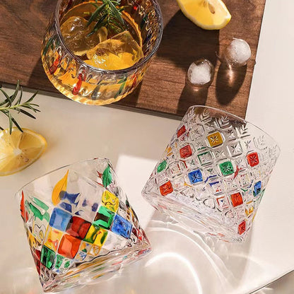 Spinning Old Fashioned Whiskey Glasses