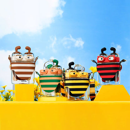 Cute Cartoon Bee Double Drinking Mouth Large Capacity Water Bottle