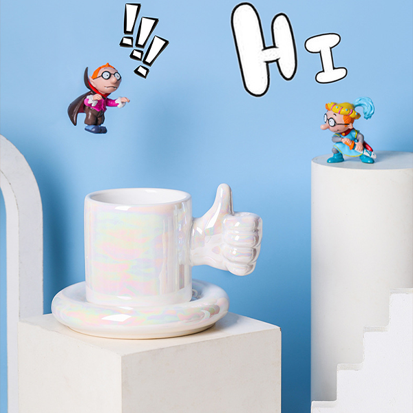 You Doing Great Mug, Thumbs Up Coffee Mug & Saucer