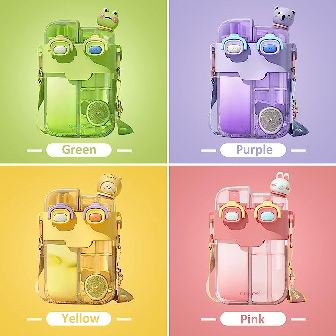 Large-capacity double drinking cup straw water cup cute kettle
