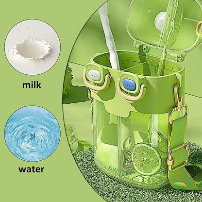 Large-capacity double drinking cup straw water cup cute kettle