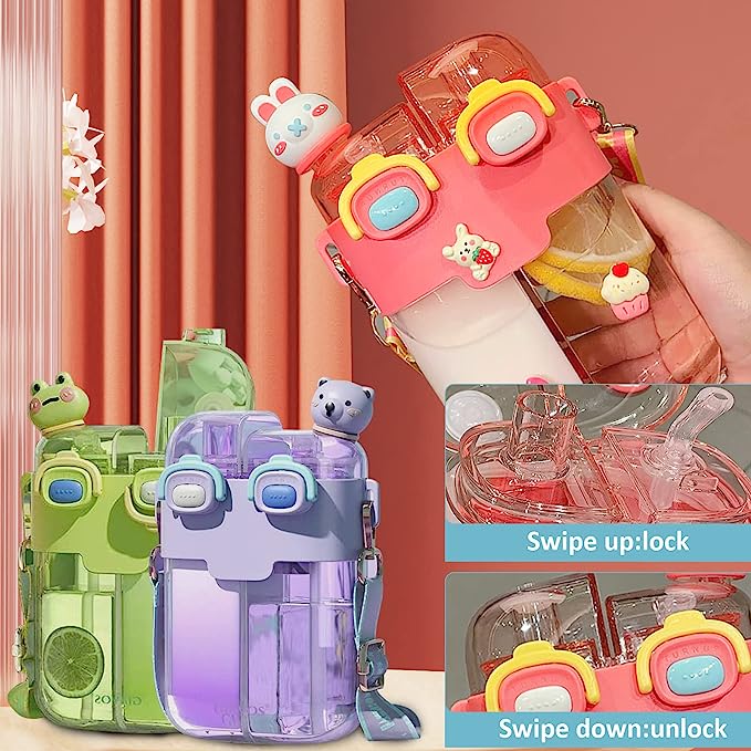 Large-capacity double drinking cup straw water cup cute kettle
