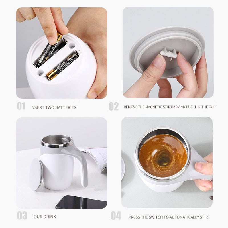 Portable Automatic Magnetic Stirring Mug Thermos Cup