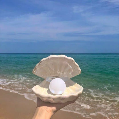Ceramic Shell Pearl Lamp Night Light