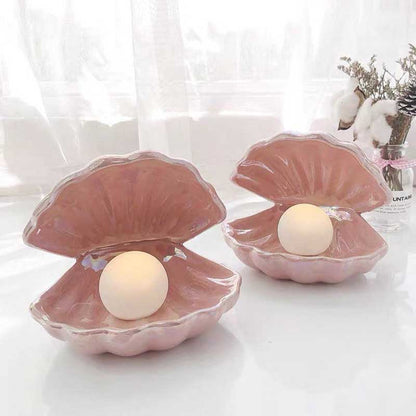 Ceramic Shell Pearl Lamp Night Light