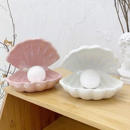 Ceramic Shell Pearl Lamp Night Light