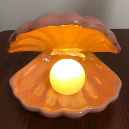 Ceramic Shell Pearl Lamp Night Light