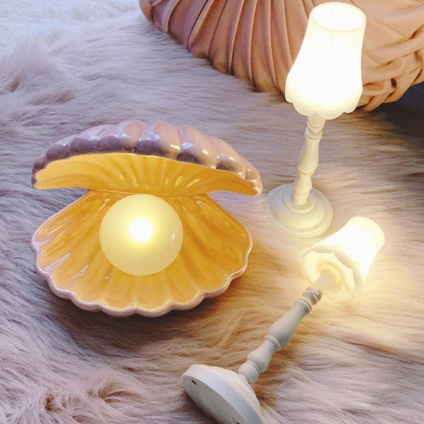 Ceramic Shell Pearl Lamp Night Light