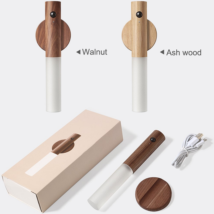 Motion Sensor Night Light - Hand-held Portable & Magnetic Smart LED Light ｜Wood Stick with Large Battery