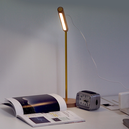 Multi-purpose Wooden Desk Lamp - 360° Rotatable & Magnetic Detachable Touch Dimming USB Night Light
