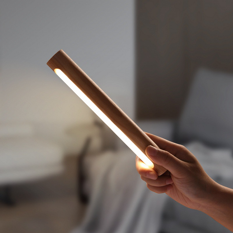 Multi-purpose Wooden Desk Lamp - 360° Rotatable & Magnetic Detachable Touch Dimming USB Night Light