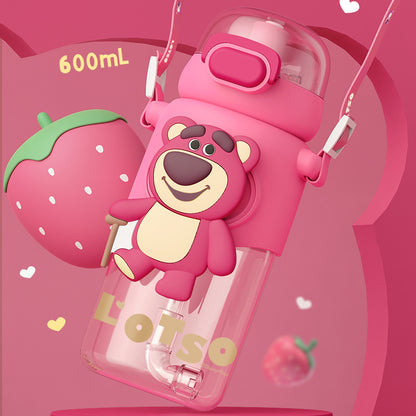 Children'S Water Bottle With Straw Summer Double Drinking Water Bottle