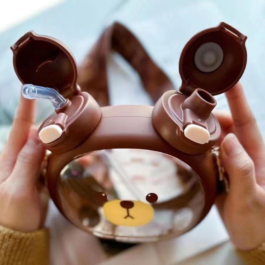 Carat Bear Double Drinking Cup Large Capacity Cute Cartoon Children’S Water Cup
