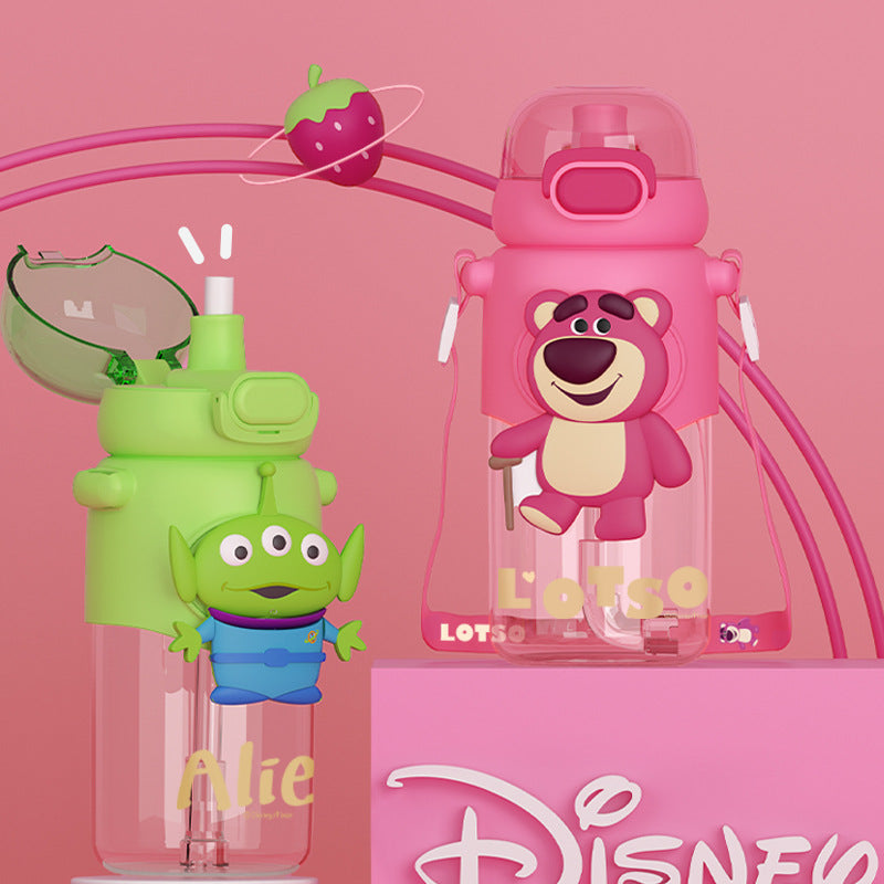 Children'S Water Bottle With Straw Summer Double Drinking Water Bottle