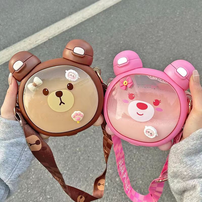 Carat Bear Double Drinking Cup Large Capacity Cute Cartoon Children’S Water Cup