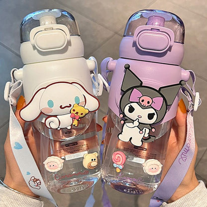 Children'S Water Bottle With Straw Summer Double Drinking Water Bottle