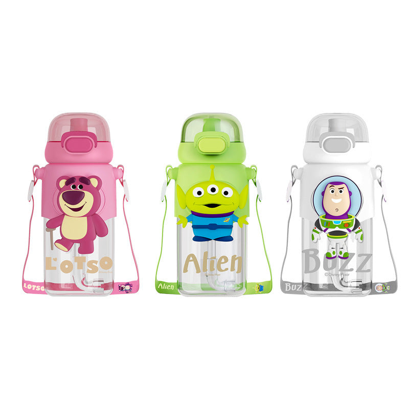 Children'S Water Bottle With Straw Summer Double Drinking Water Bottle